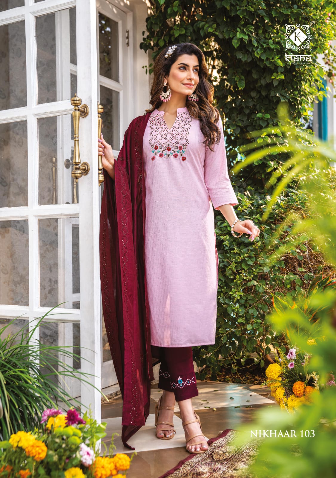 Kiana Nikhaar Festival Wear Wholesale Kurti Pant And Dupatta Collection
